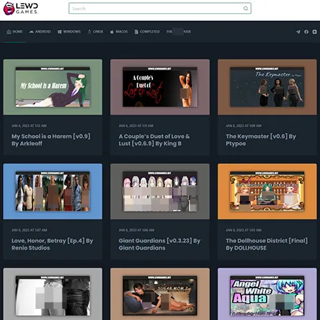 LewdGames website preview