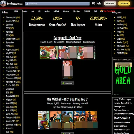 BondageComixxx website preview