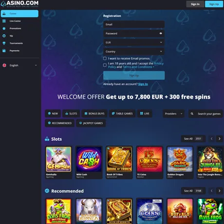Asino Casino website preview