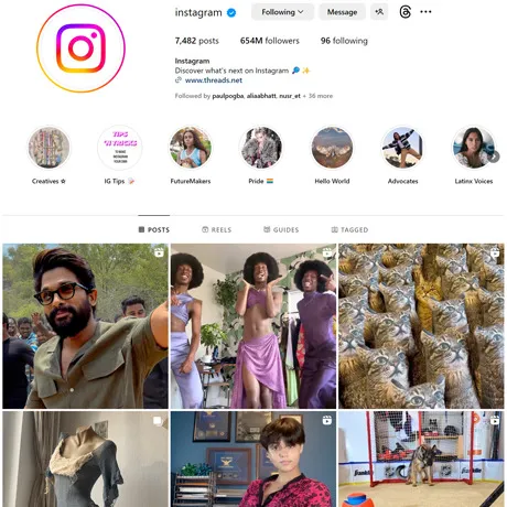 Instagram website preview