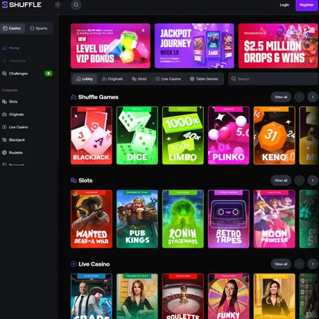 Shuffle website preview