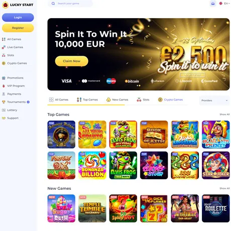 LuckyStart website preview