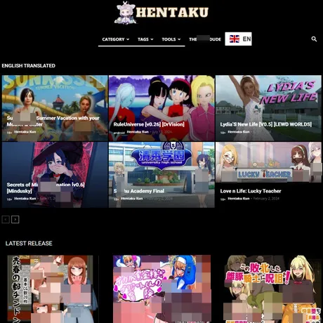 Hentaku Games website preview