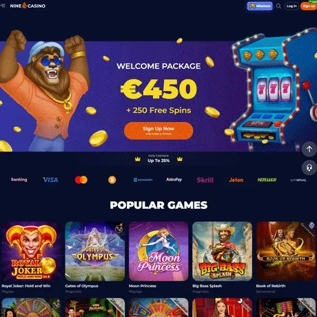 Nine Casino website preview