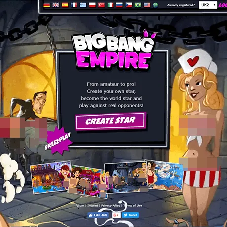 Big Bang Empire website preview