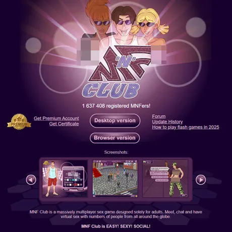 MNF Club Game website preview