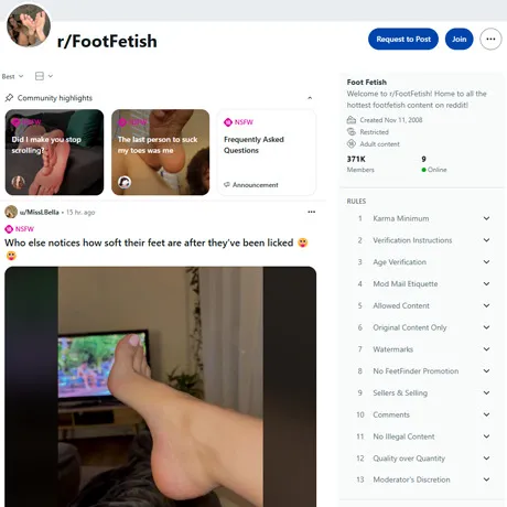 Reddit Foot Fetish website preview