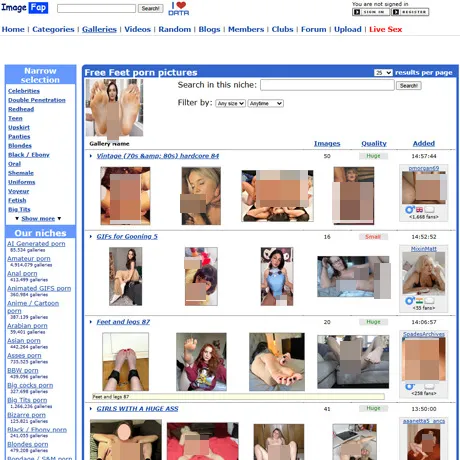 ImageFap Feet website preview