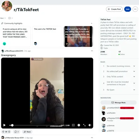 Reddit TikTok Feet website preview