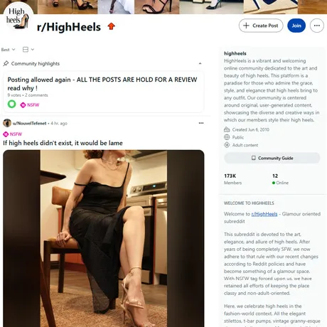 Reddit High Heels website preview