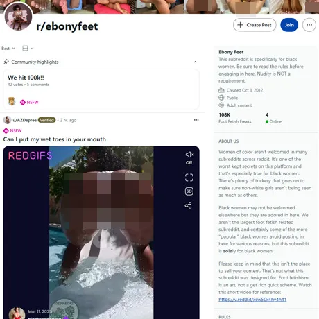 Reddit Ebony Feet website preview