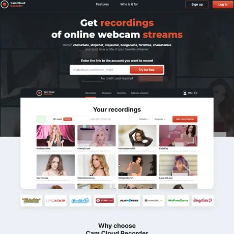 CamCloudRecorder website preview