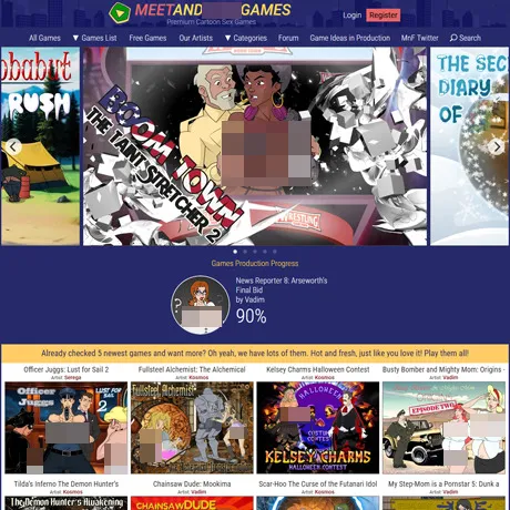 Meet And Fuck Games website preview