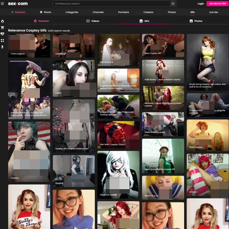 Sex.com Cosplay website preview