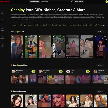 RedGIFs Cosplay website preview