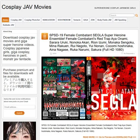 Cosplay JAV website preview
