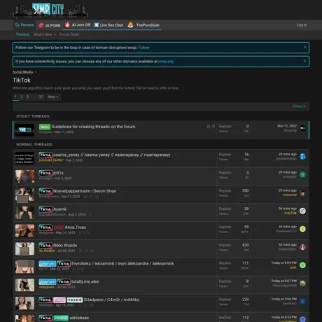 SimpCity TikTok website preview