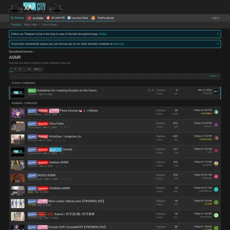 SimpCity ASMR website preview