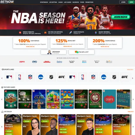 BetNow website preview