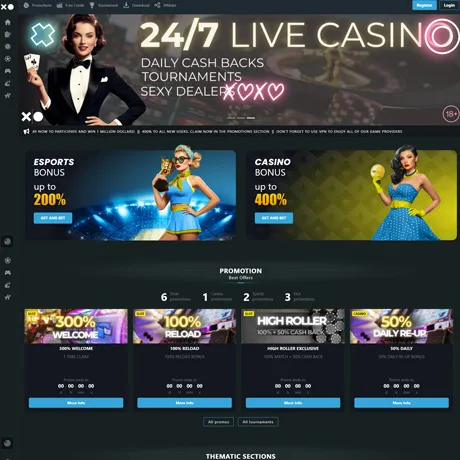 XOcasino website preview