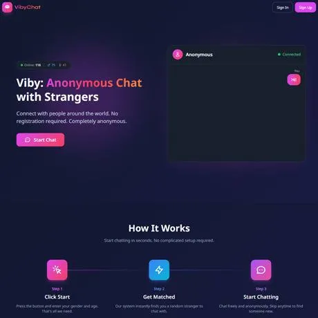 VibyChat website preview