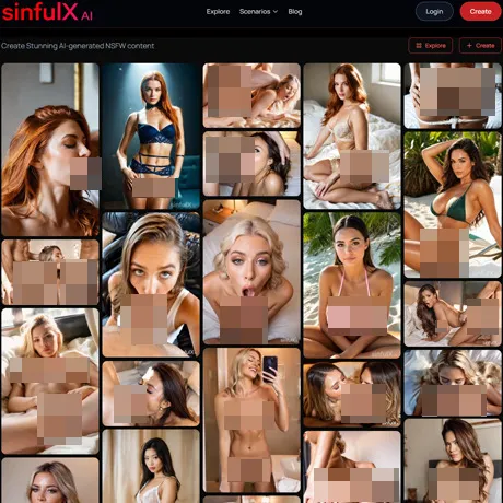 SinfulX AI website preview