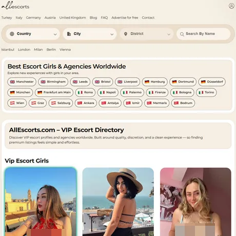 AllEscorts website preview