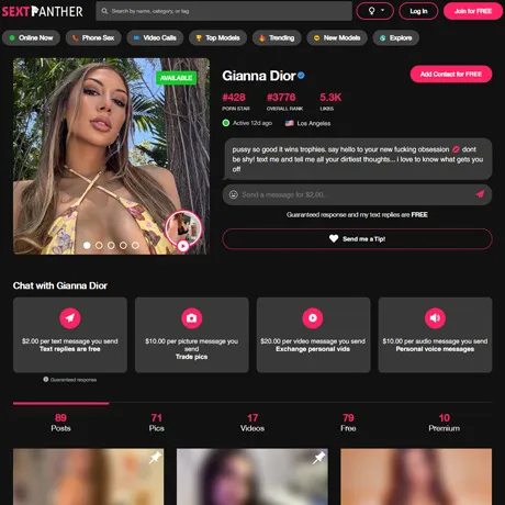 Gianna Dior website preview