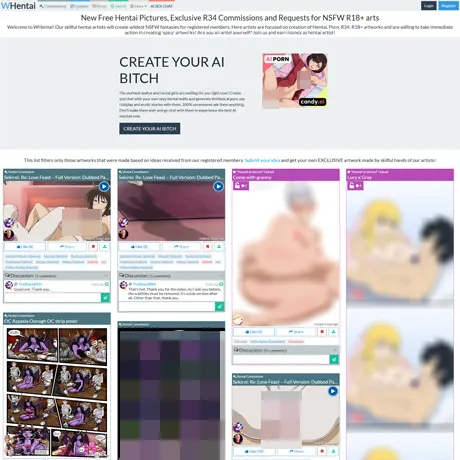 WHentai website preview