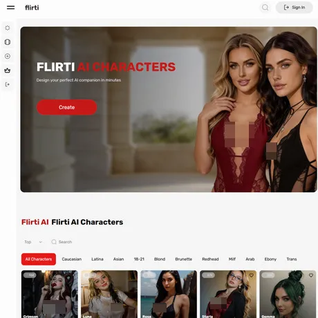 Flirti AI website preview
