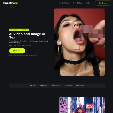 SweetPorn AI website preview