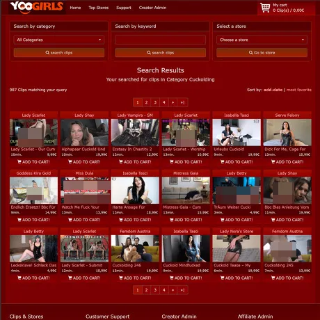 YooGirls Cuckolding website preview