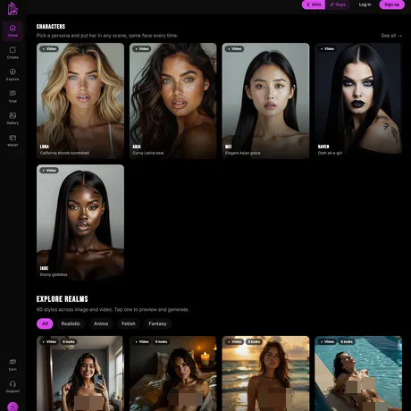 Lewdly AI website preview