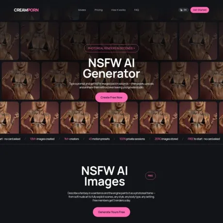 CreamPorn website preview