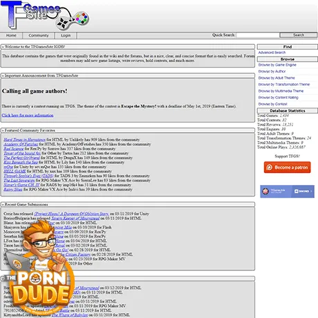 TFGames website preview