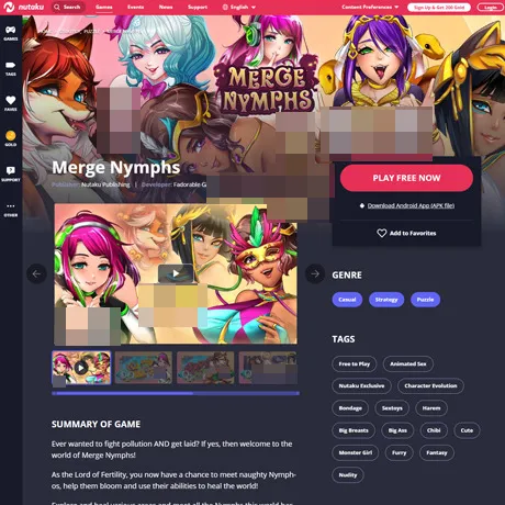 Merge Nymphs website preview