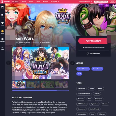 Vixen Wars website preview