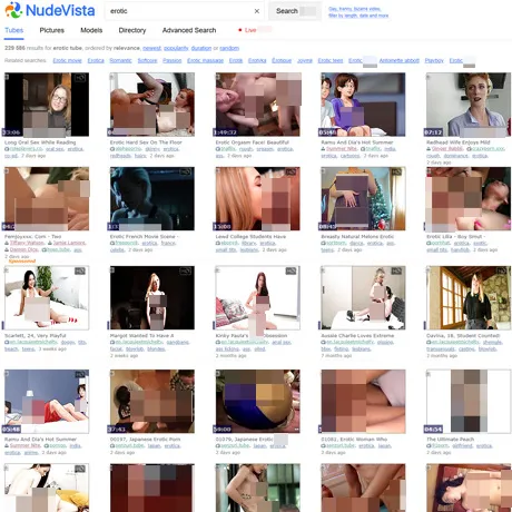 NudeVista Erotic website preview