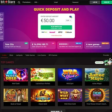 BitStarz website preview