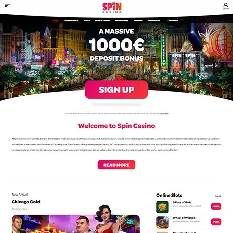 Spin Casino website preview