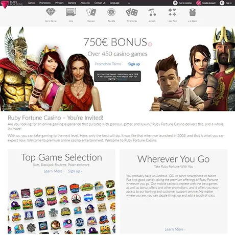 Ruby Fortune Casino website preview