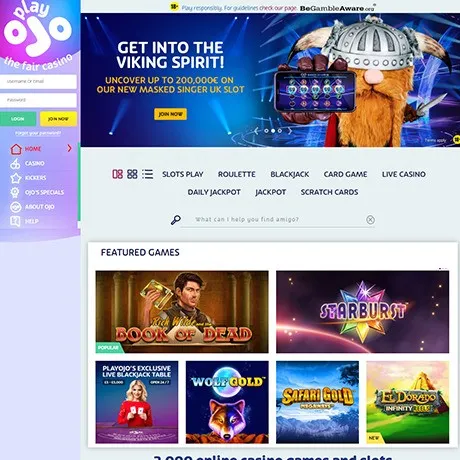 PlayOJO website preview