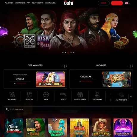 Oshi Casino website preview