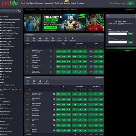 Bet9ja website preview