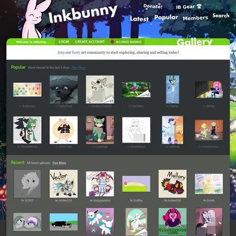 InkBunny website preview
