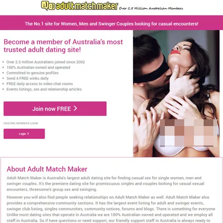 AdultMatchMaker website preview