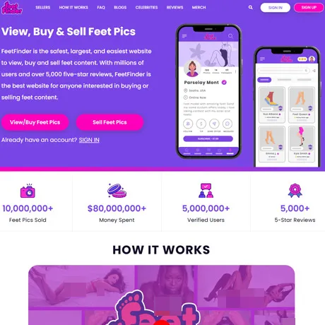 Feet Finder website preview