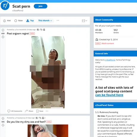 Reddit Scat Porn website preview