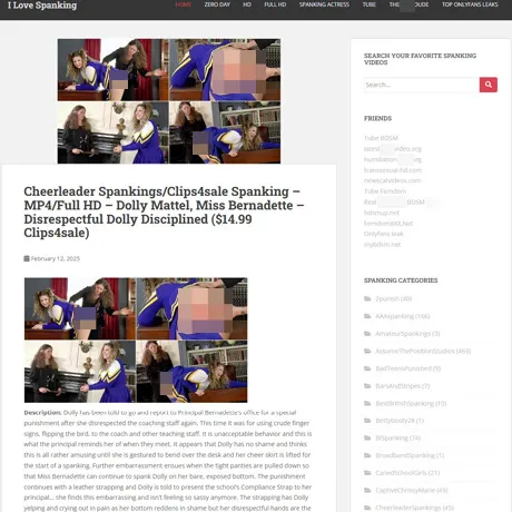 I Love Spanking website preview