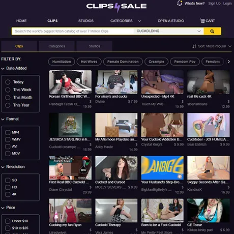 Clips4Sale Cuckold website preview